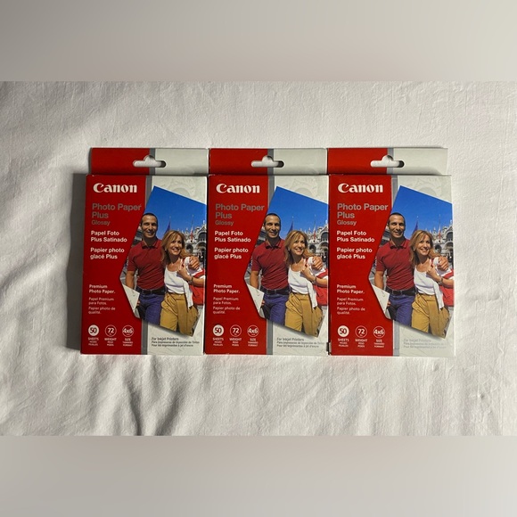 NEW Canon Photo Plus Glossy Premium Photo Paper - 50 Sheets - 4x6 in. Set Of 3 - Picture 1 of 5